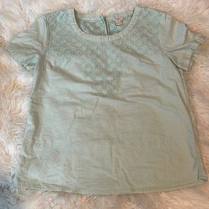 J. Crew embroidered linen dressy top